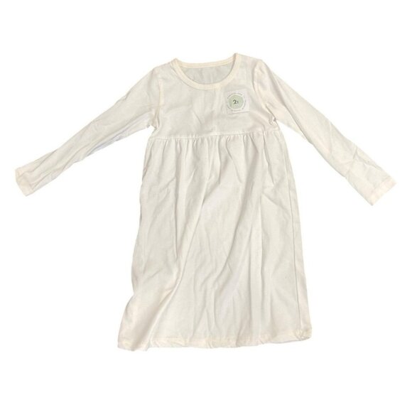 Girls Long Sleeve White Nightgown By Kidential Soft & Comfortable Size 2T - Picture 1 of 1